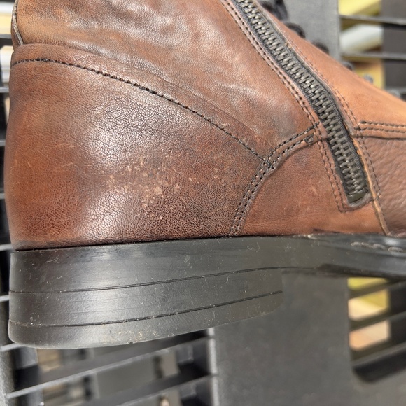 Karl Lagerfeld Lace-Up Chukka Brown Leather Boots sz10.5 - Picture 7 of 11